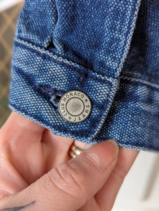 80s Club Monaco RARE VTG Authentic Denim Trucker Indigo Jean Jacket - Picture 14 of 16